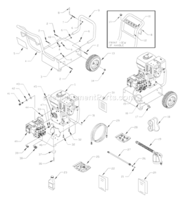 Page A Diagram and Parts List for 1540-0  Briggs and Stratton Pressure Washer